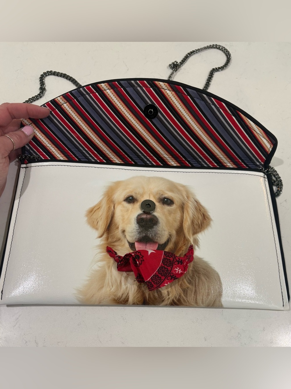 NWOT, Ken Stetson Golden Retriever Dog Clutch/Crossbody Bag - Picture 6 of 15